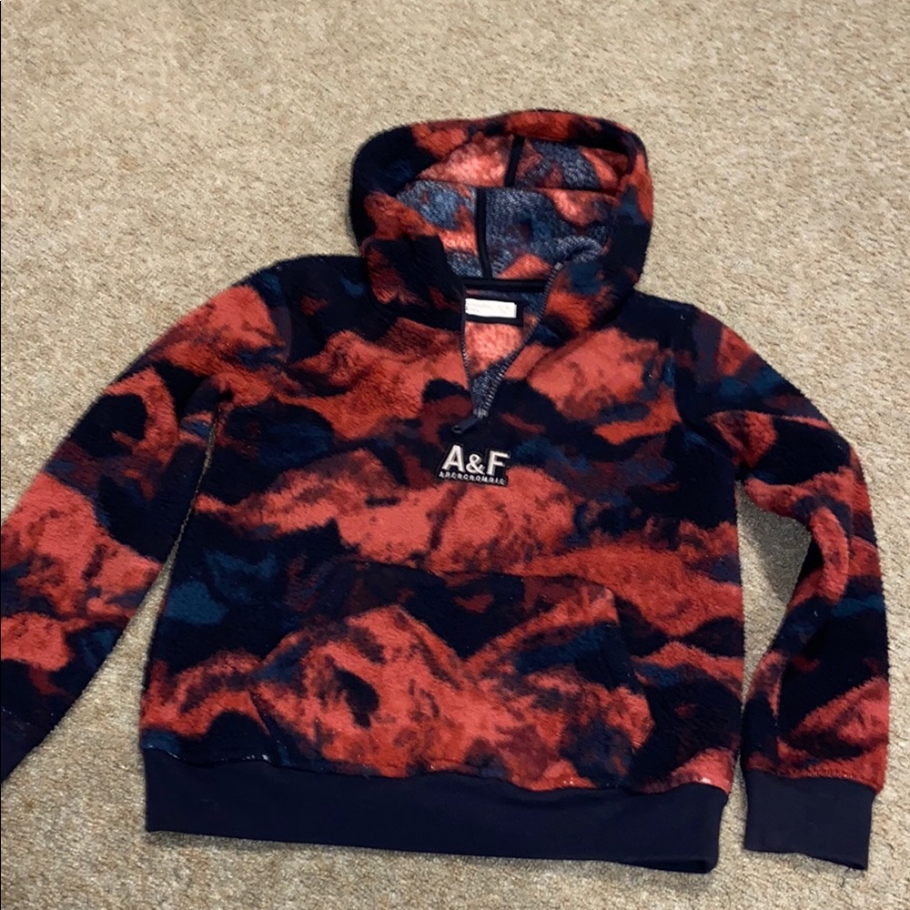 Abercrombie kids Sherpa 1/4 zip hoodie size 9/10
